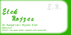 elek mojzes business card